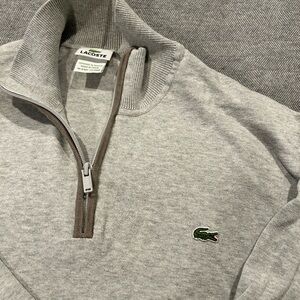 Lacoste Men's Heather Gray Crewneck Sweater